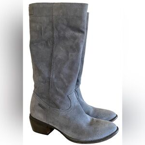 DIESEL Grey Suede Boot Coastal Cowgirl Western Tall Pull-On Southwestern…